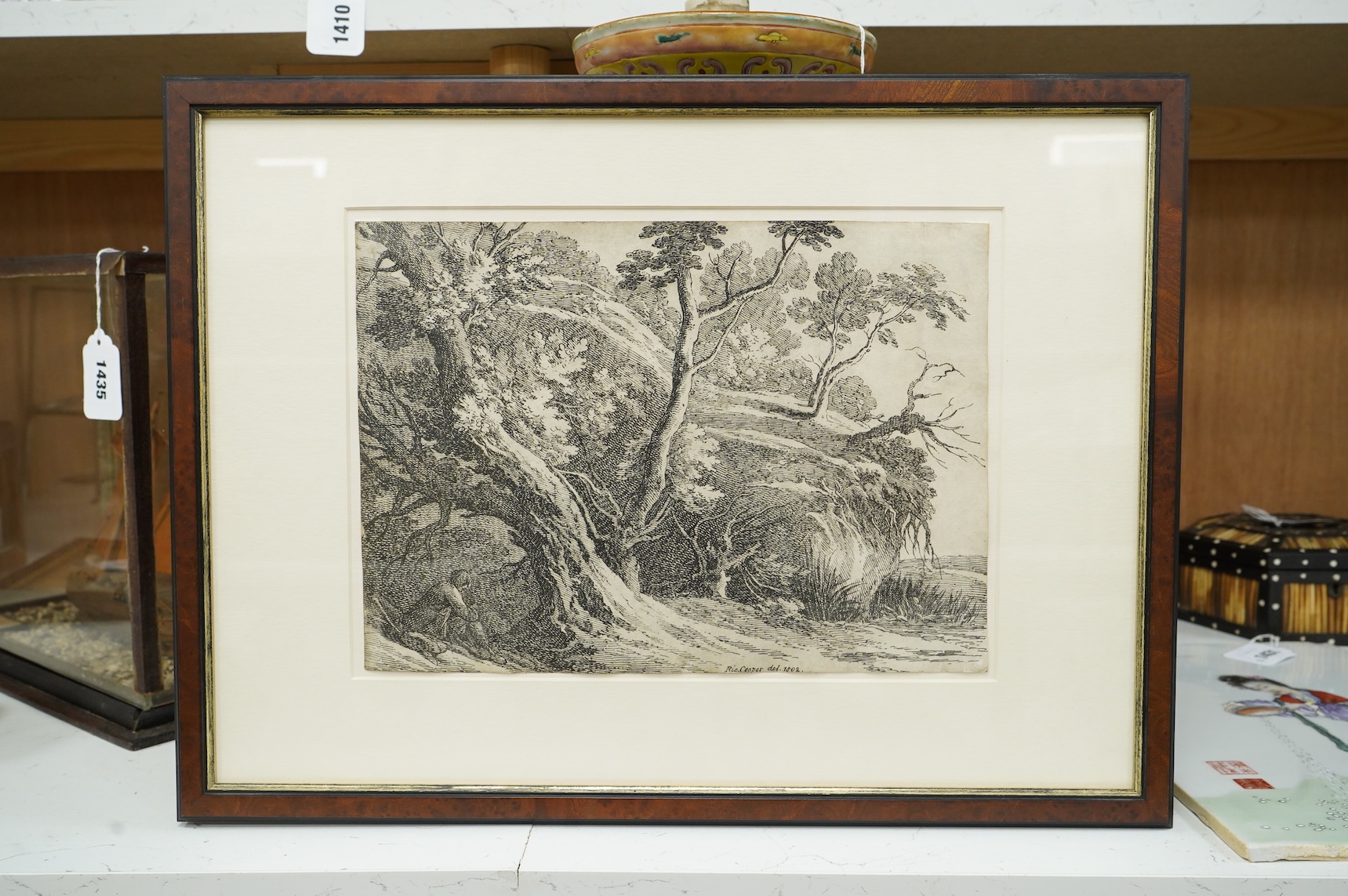 Richard Cooper Junior (1740-1814), ‘Landscape with Trees’, ink on buff paper, signed, 23 x 31cm